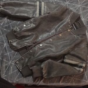 Leather jacket gray